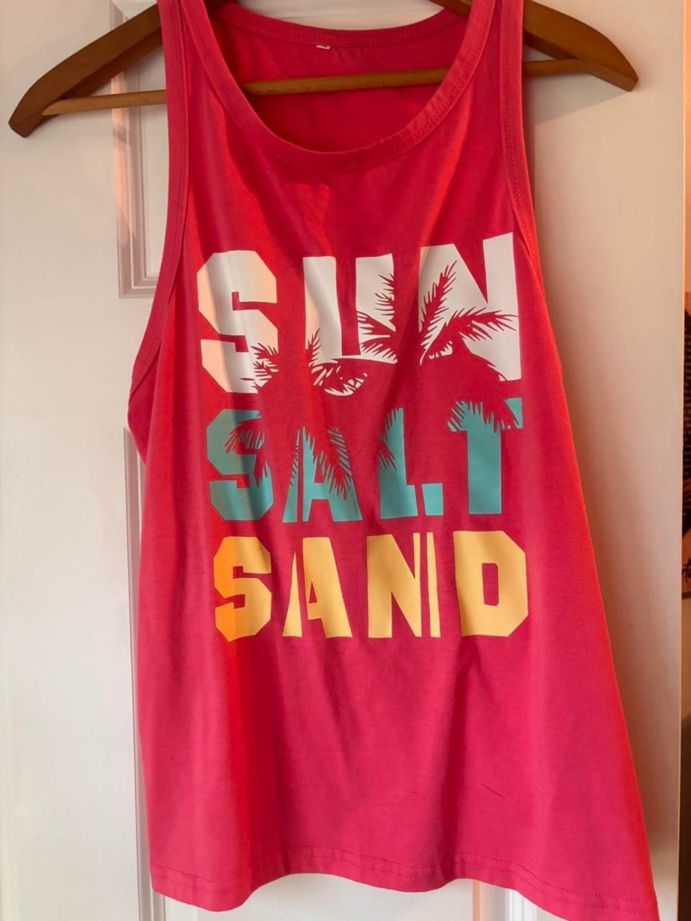 Kids Pink Graphic Swim Tank Top - "Sun Salt Sand"